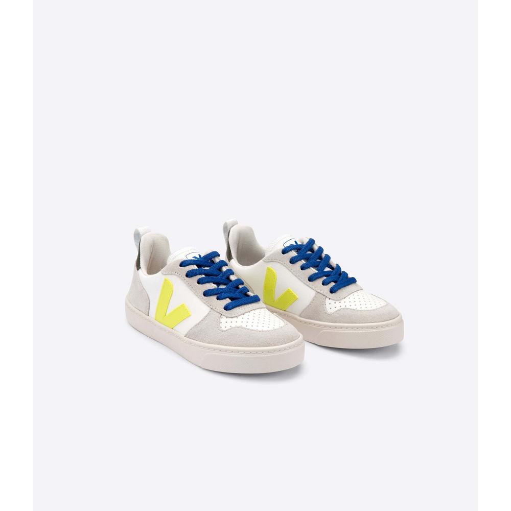 Veja V-10 BONTON Kids' Sneakers White/Blue | NZ 839YXF